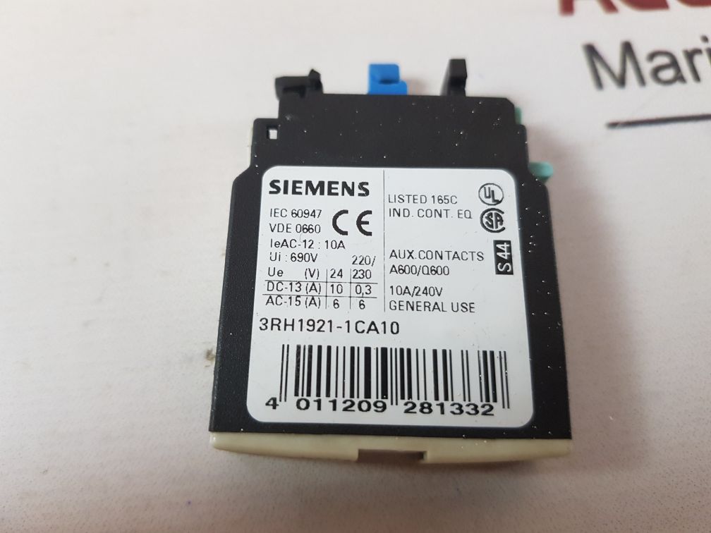 Siemens 3Rh1921-1Ca10 Auxiliary Contact Block 