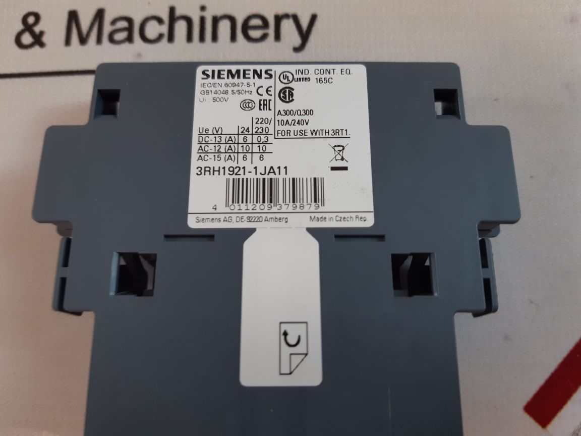 Siemens 3Rh1921-1Ja11 Auxiliary Switch Block
