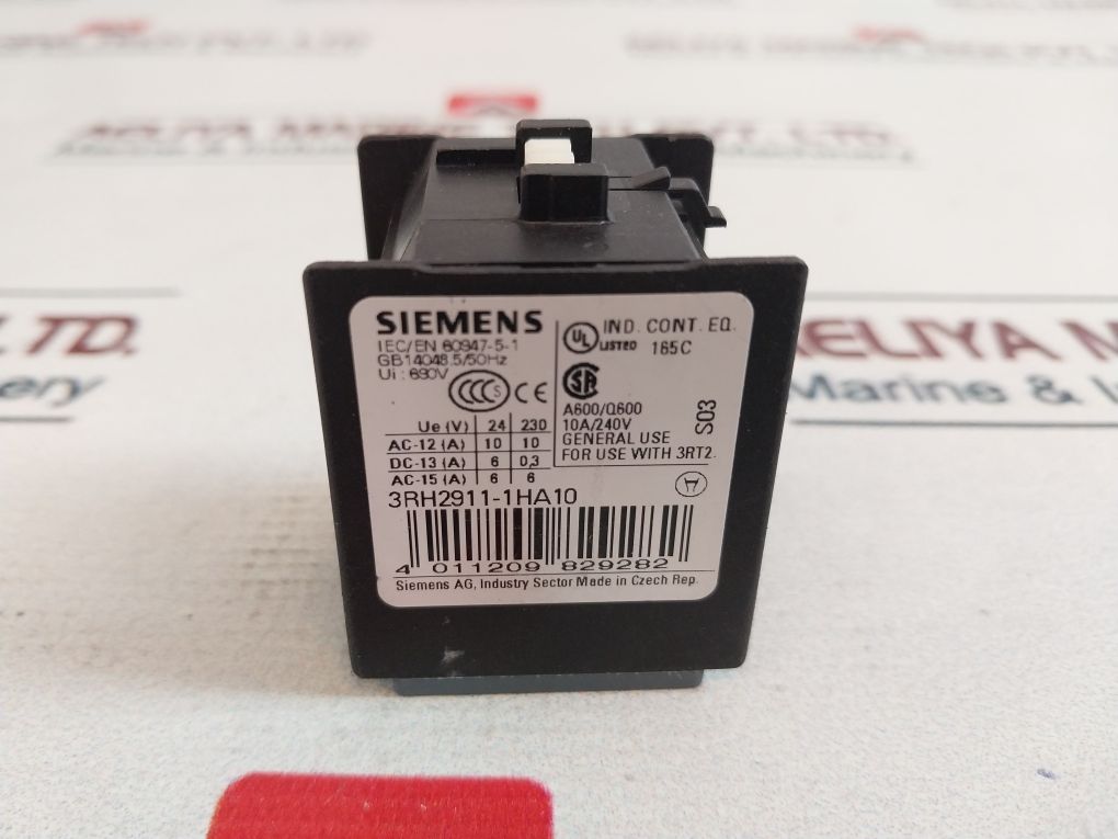Siemens 3Rh2911-1Ha10 Auxiliary Contact Block