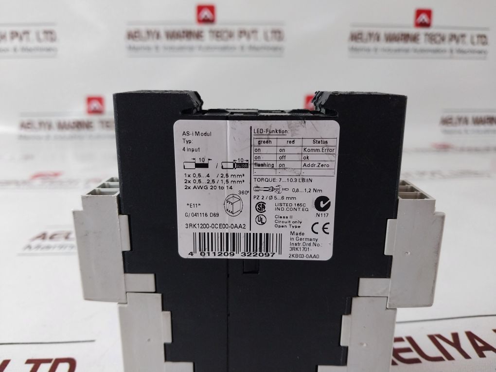 Siemens 3Rk1200-0Ce00-0Aa2 4 Input As-interface Module