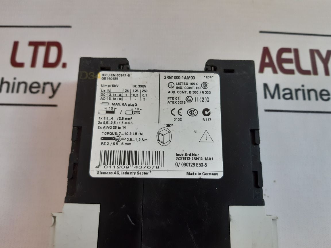 Siemens 3Rn1000-1Am00 Thermistor Motor Protection