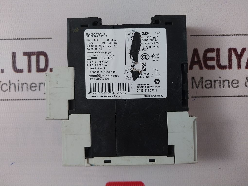 Siemens 3Rn1010-1Cm00 Thermistor Motor Protection Relay