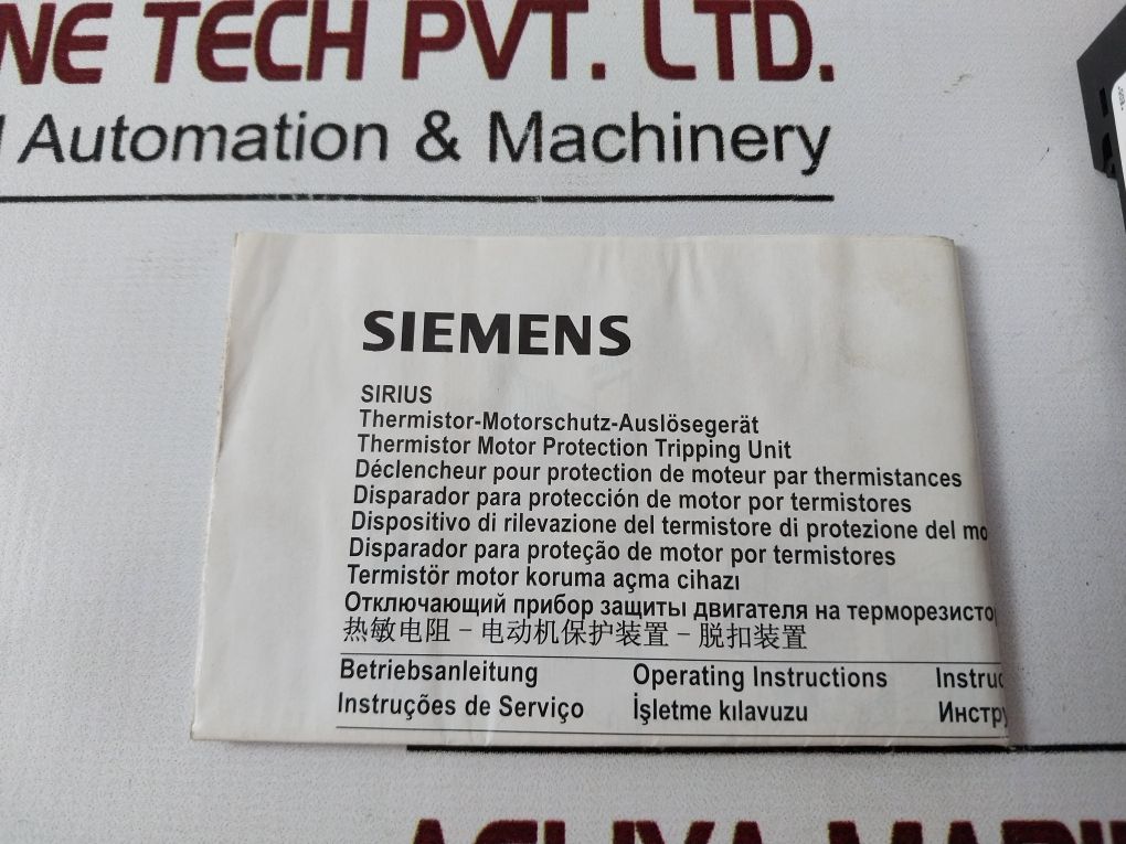 Siemens 3Rn1010-2Cb00 Thermistor Motor Protection Relay