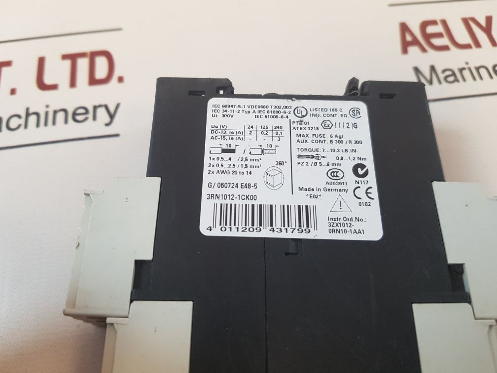 Siemens 3Rn1012-1Ck00 Thermistor Motor Protection Relay