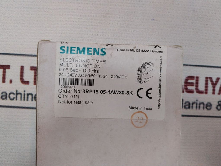 Siemens 3Rp1505-1Aw30 Electronic Time Relay