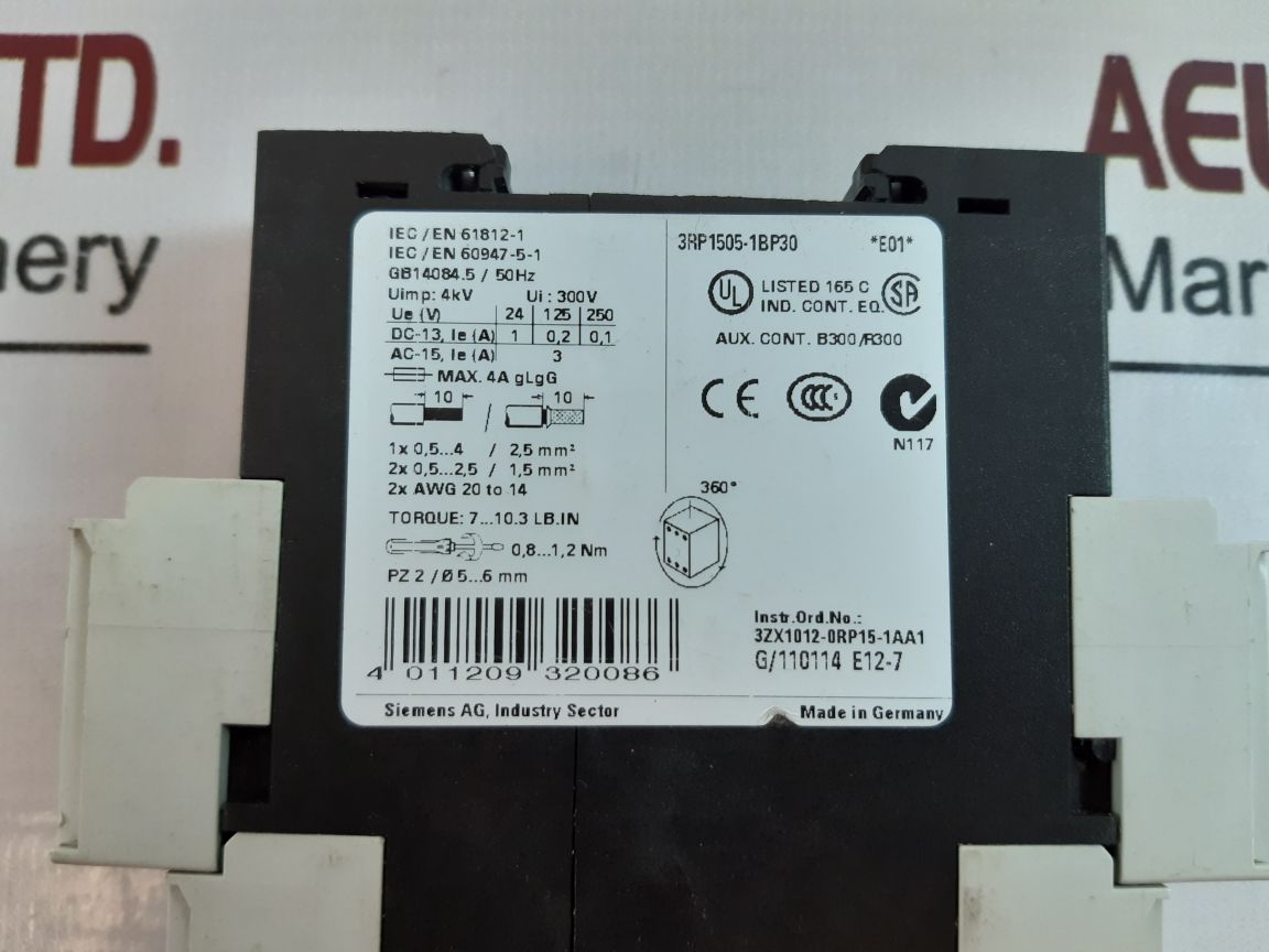 Siemens Sirius 3Rp1505-1Bp30 Time Delay Relay