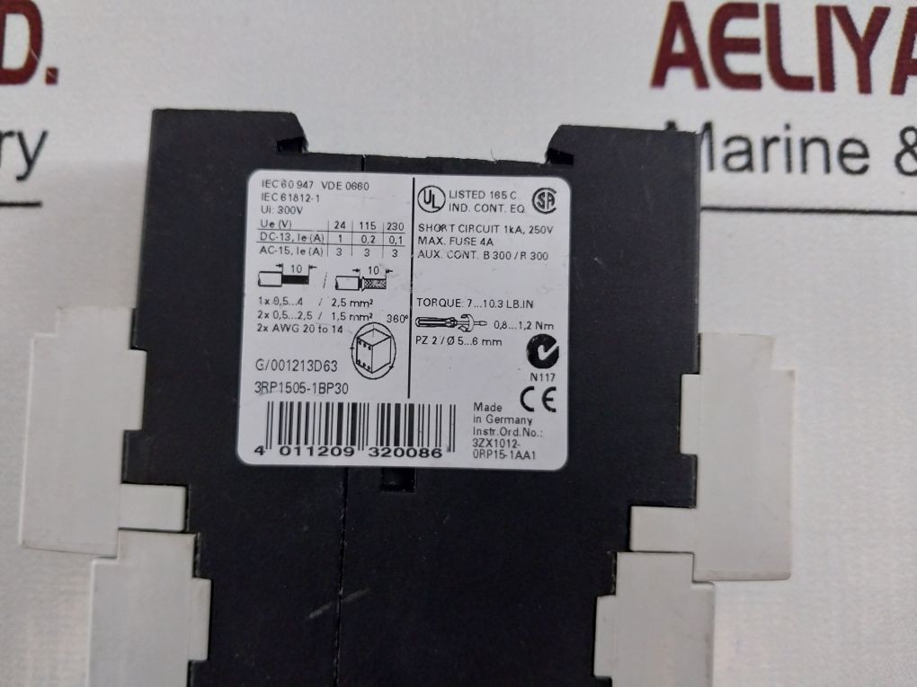 Siemens 3Rp1505-1Bp30 Sirius 3R Time Delay Relay 24V Ac/Dc
