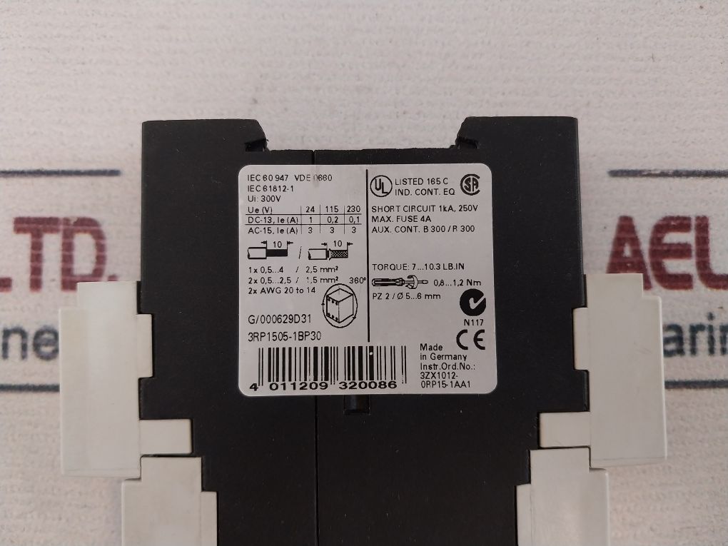 Siemens 3Rp1505-1Bp30 Timing Relay 24V Ac/Dc