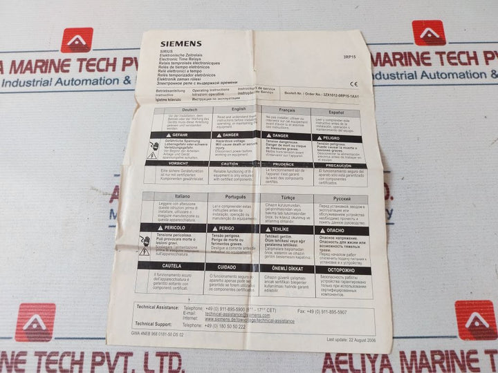 Siemens 3Rp1505-1Bt20 Electronic Time Relay
