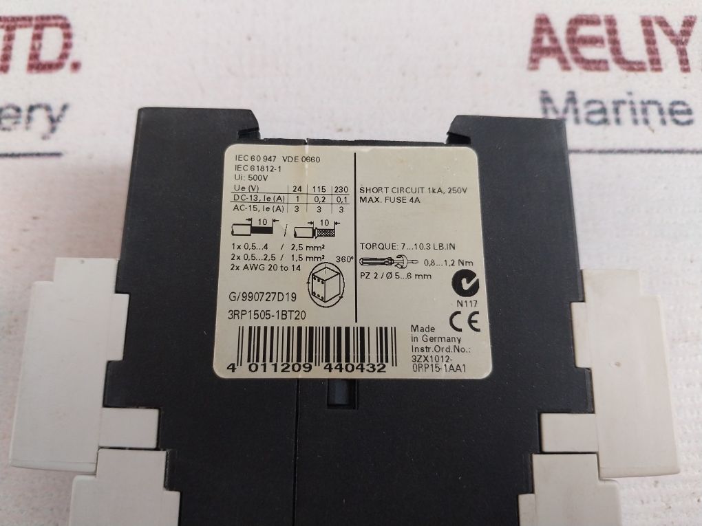 Siemens 3Rp1505-1Bt20 Electronic Time Relay 400-440Vac