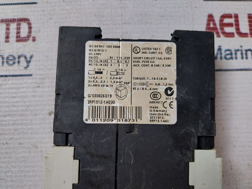 Siemens 3Rp1512-1Aq30 Timing Relay