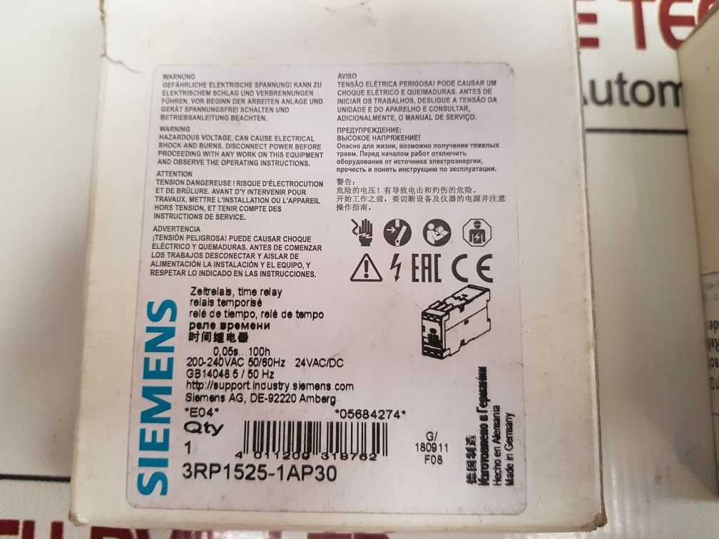 Siemens Sirius 3Rp1525-1Ap30 Time Relay new