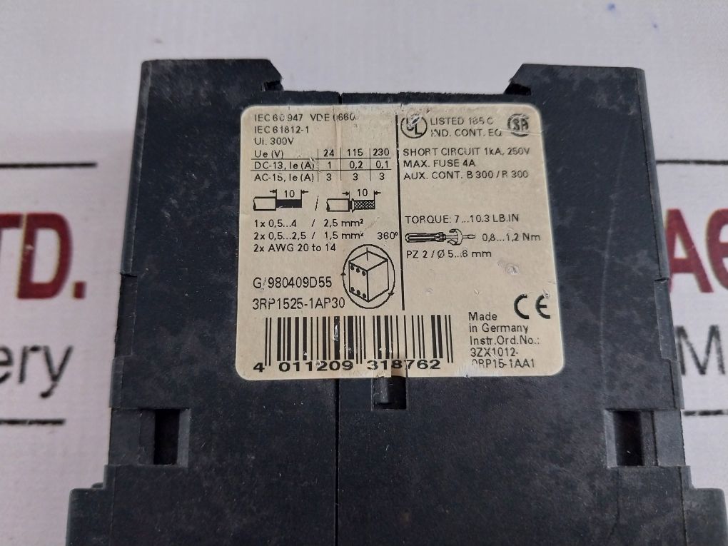 Siemens 3Rp1525-1Ap30 Sirius 3R Time Relay