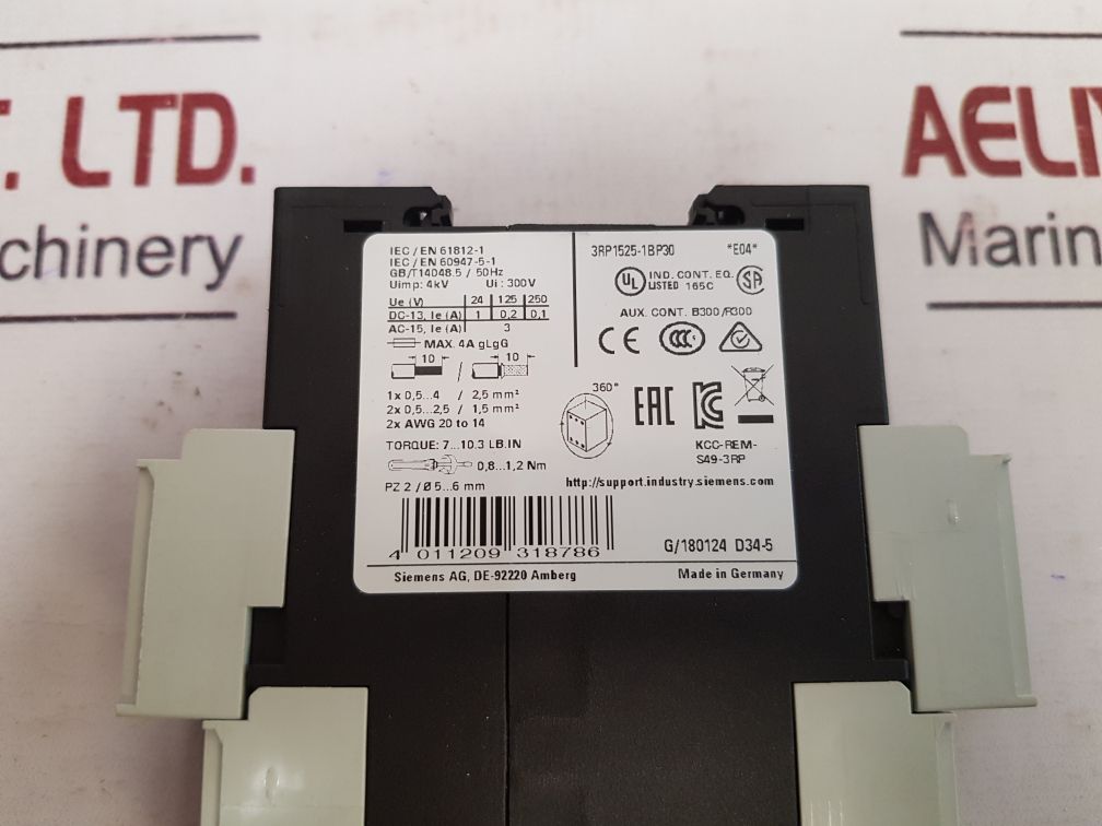 Siemens 3Rp1525-1Bp30 Time Relay 24V Ac/Dc