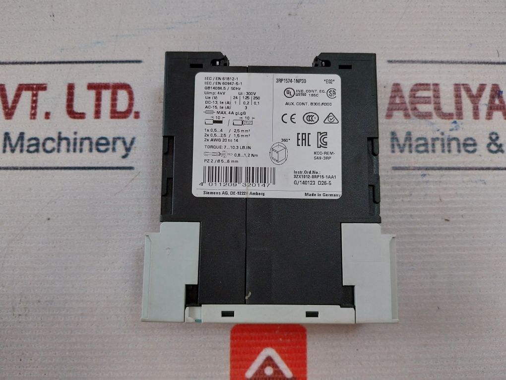 Siemens 3Rp1574-1Np30 Time Relay 1-20S 24V Ac/Dc