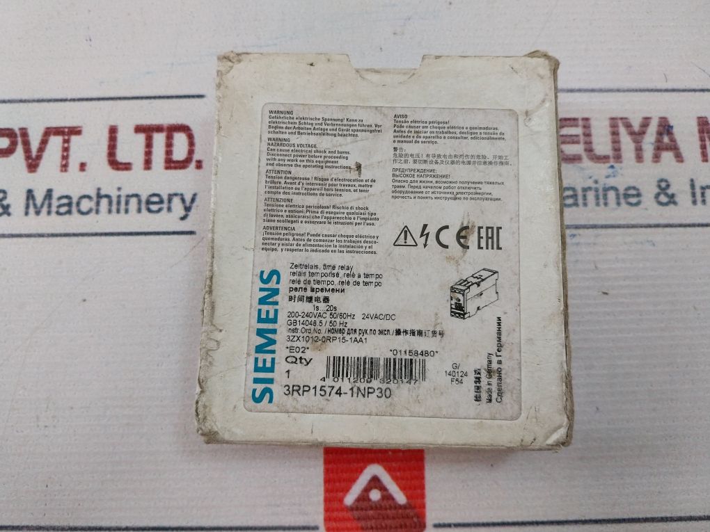 Siemens 3Rp1574-1Np30 Time Relay 1-20S 24V Ac/Dc