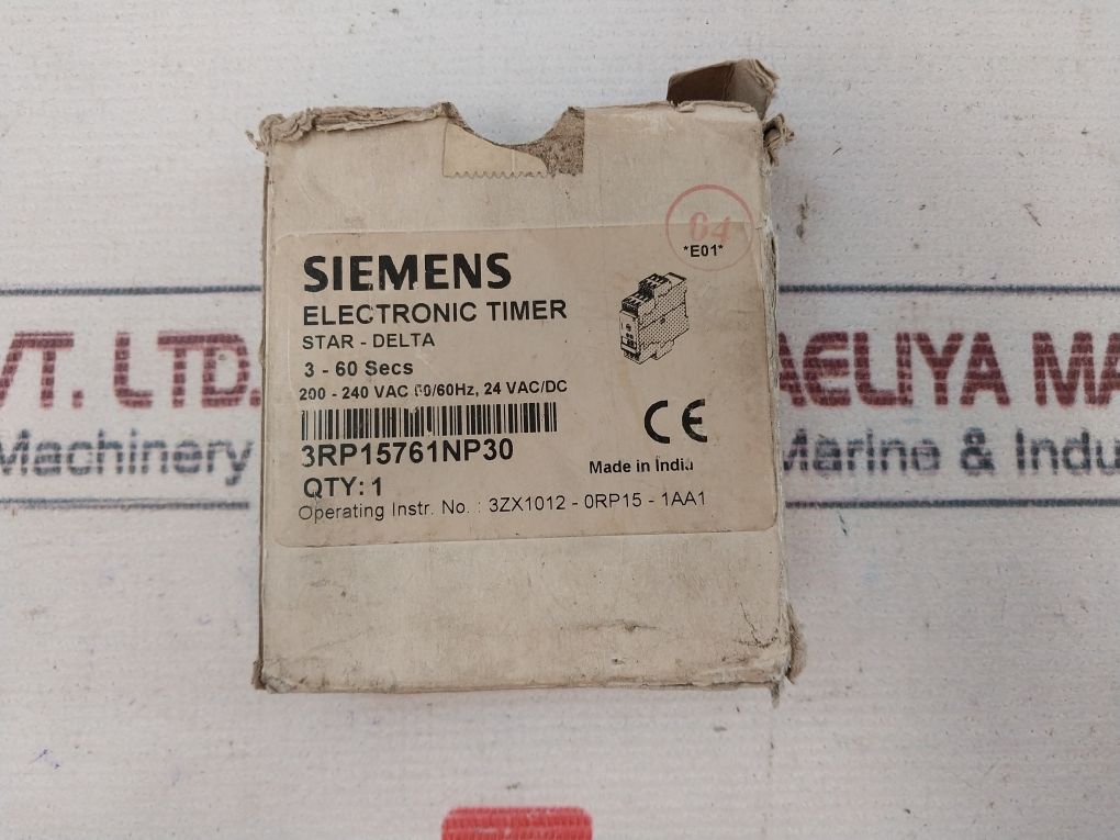 Siemens 3Rp1576-1Np30 Electronic Timer 3-60 Secs
