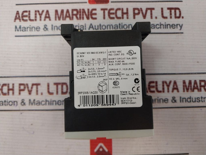 Siemens 3Rp2005-1Aq30 Din Rail Mount Timer Relay