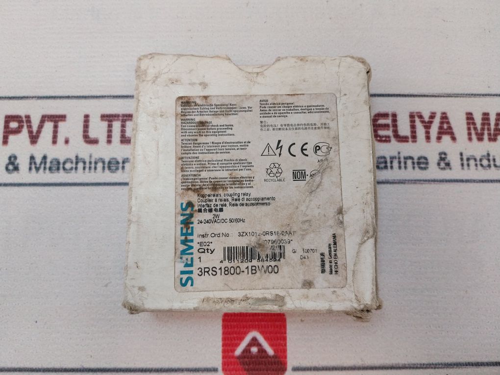 Siemens 3Rs1800-1Bw00 Coupling Relay