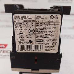 Siemens 3Rt1015-1Ab01 Contactor With 3Rh1911-1Fa22 Auxiliary Contact