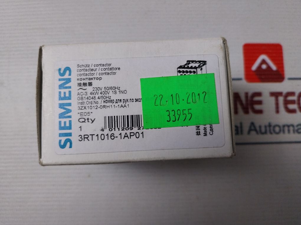 Siemens 3Rt1016-1Ap01 Contactor 690V