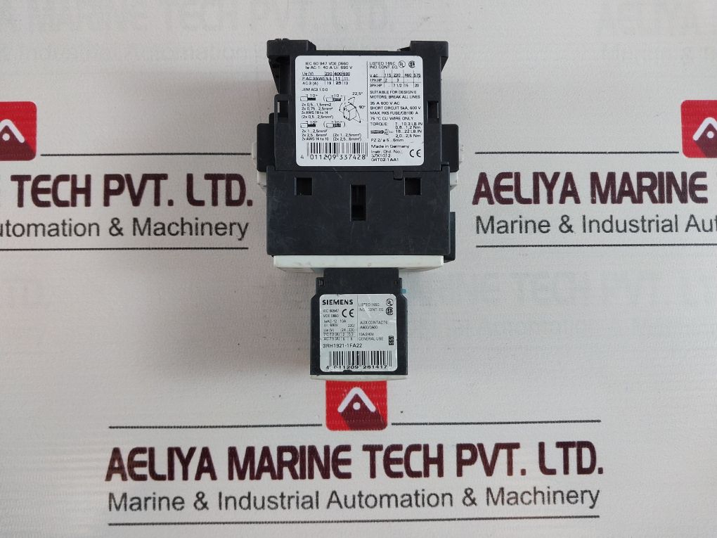 Siemens 3Rh1921-1Fa22 Auxiliary Contact With 3Rt1026-1A..0 Contactor