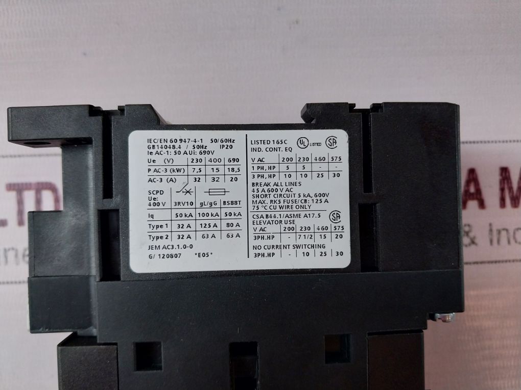 Siemens Sirius 3Rt1034-3A..0-1Aa0 Contactor Ip20