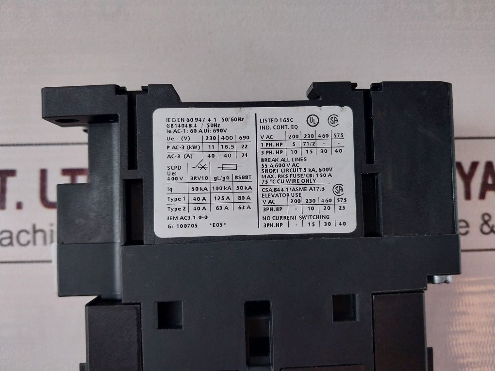 Siemens 3Rt1035-1A..0 Sirius Contactor 3Rt1035-1Al20