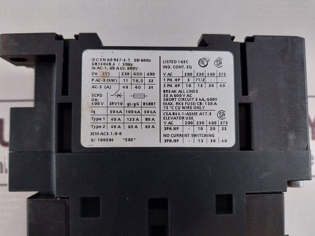 Siemens 3Rt1035-1A..0 Contactor