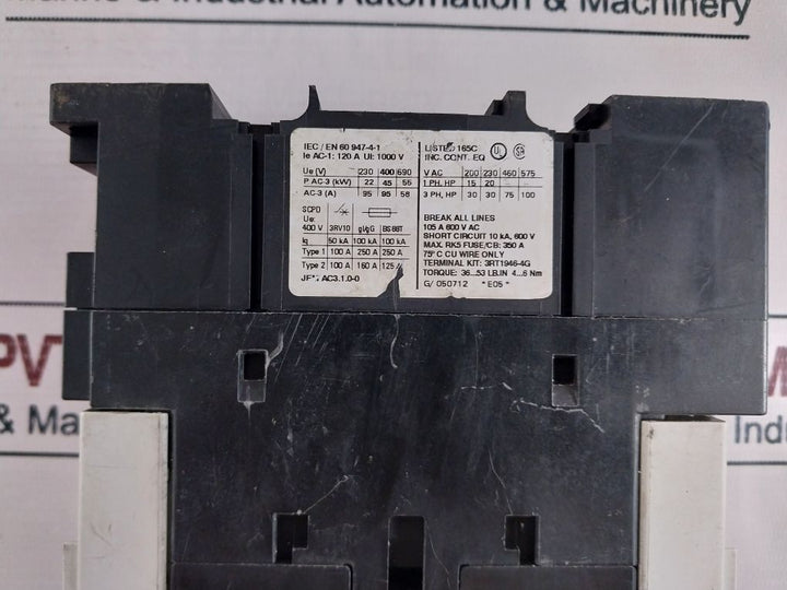 Siemens Sirius 3Rt1 046-1Ak60 Contactor 1000 V