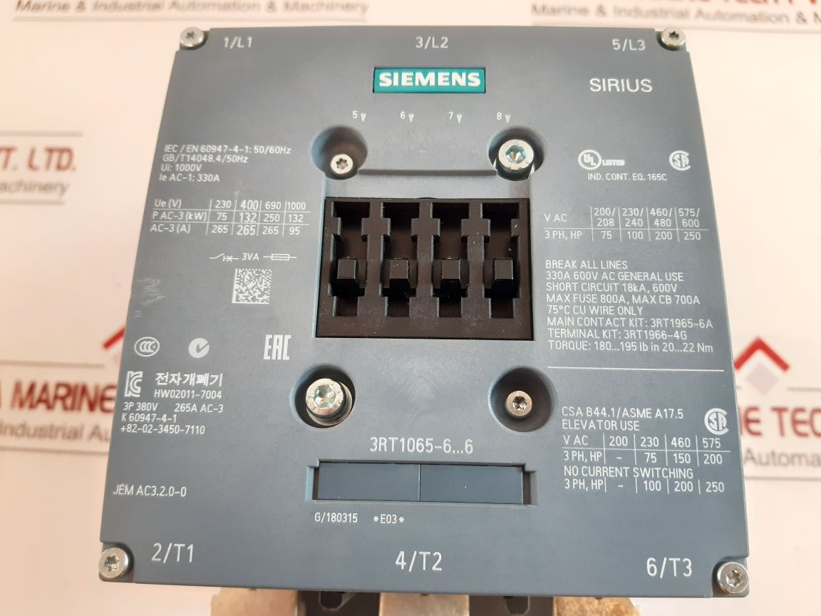 Siemens 3Rt1065-6…6 Sirius Contactor 3Rt1065-6Ar36