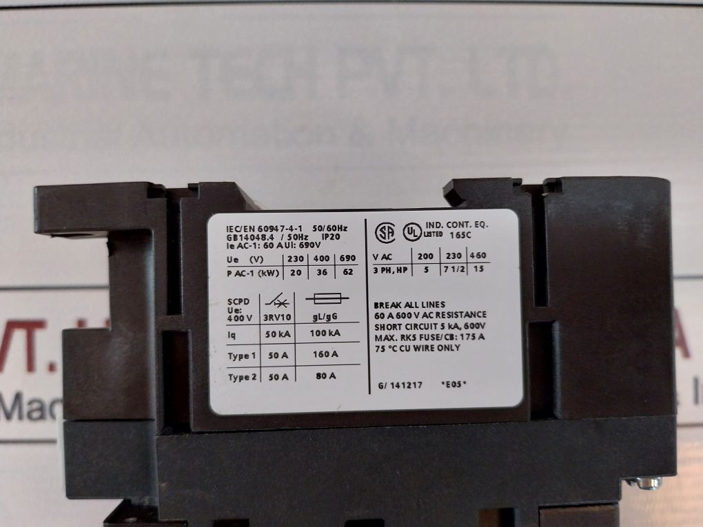 Siemens 3Rt1336-1Ap00 Contactor 3Zx1012-0Rt13-2Ba1