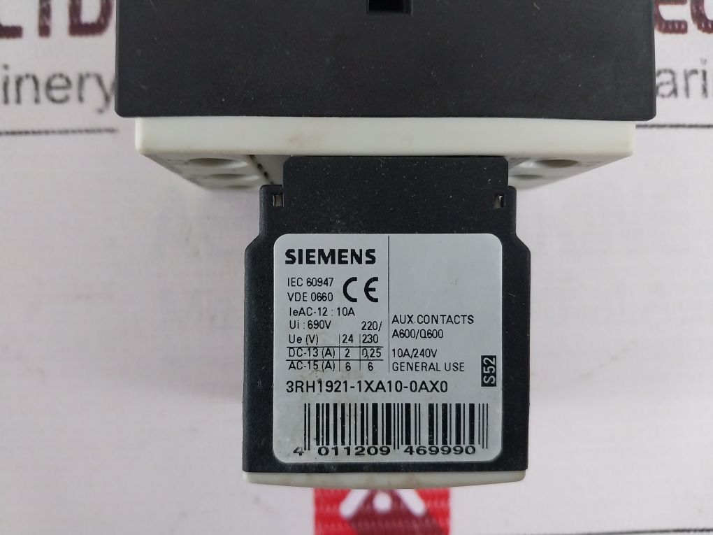 Siemens 3Rt1626-1Ap01 Contactor For Ac Motors