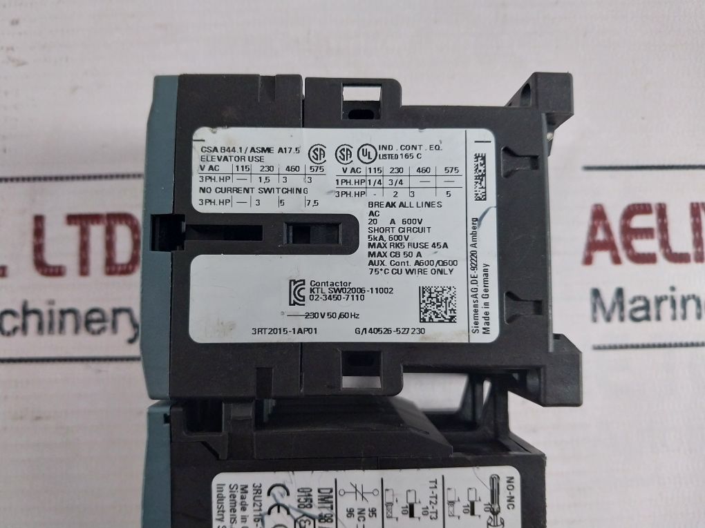 Siemens 3Rt2015-1Ap01 Power Contactor 230V