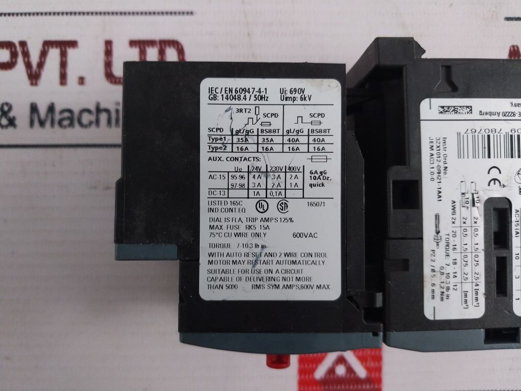 Siemens 3Rt2015-1Ap01 Power Contactor 230V