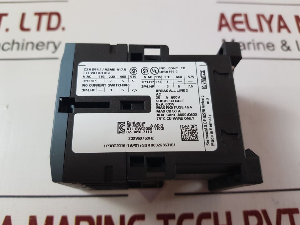 Siemens 3rt2016-1ap01 contactor