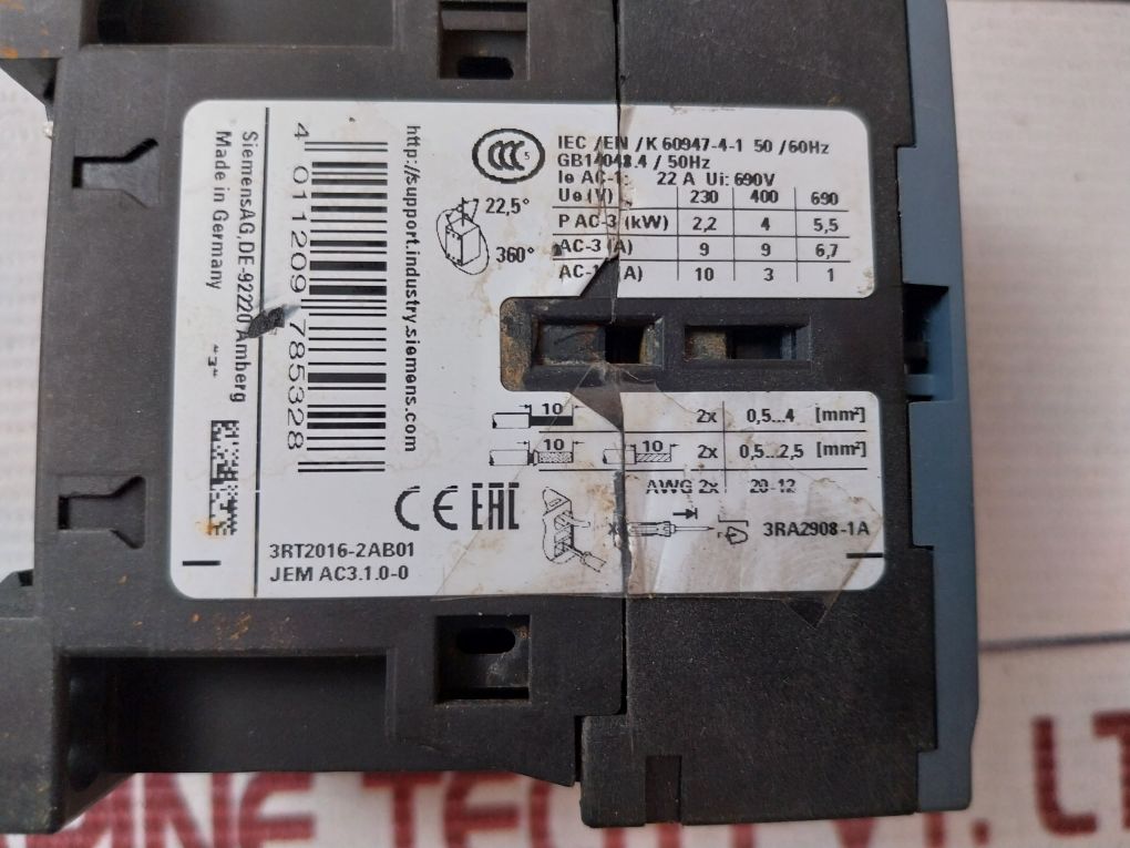 Siemens 3Rt2016-2Ab01 Contactor
