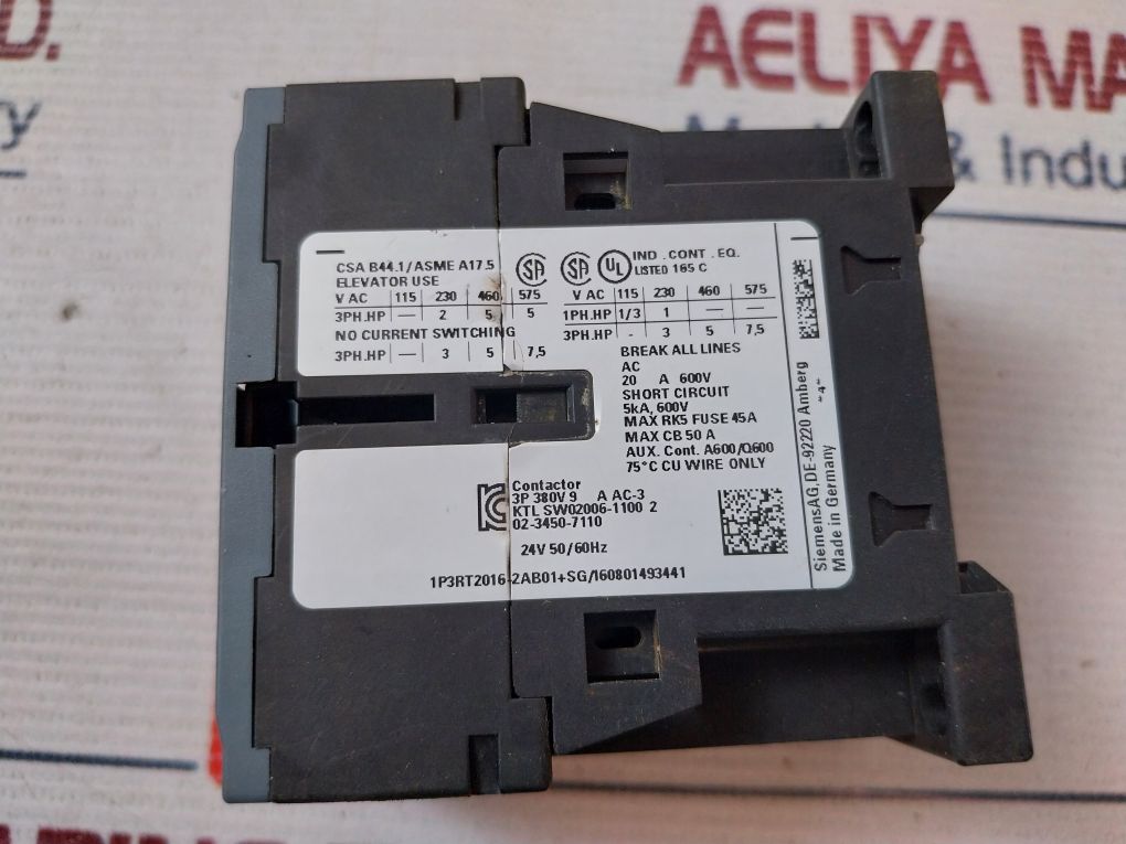 Siemens 3Rt2016-2Ab01 Contactor