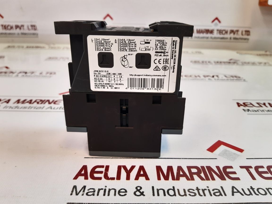 Siemens 3Rt2023-1Ak60 Contactor 110120V 5060Hz