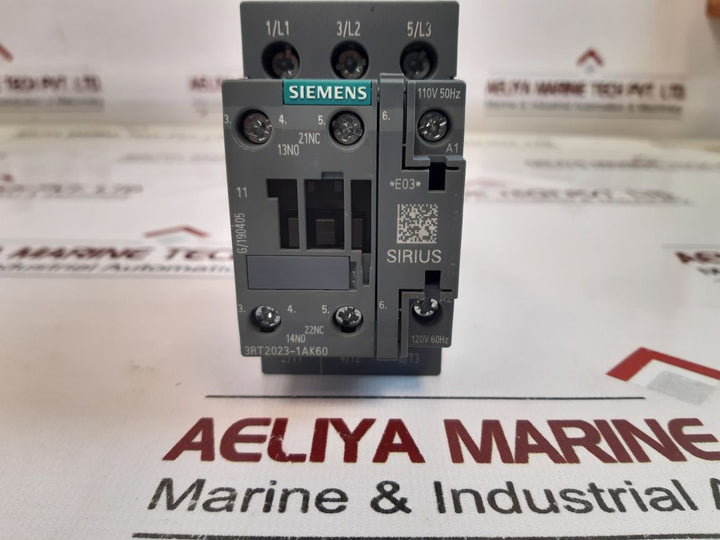 Siemens 3Rt2023-1Ak60 Contactor 110120V 5060Hz