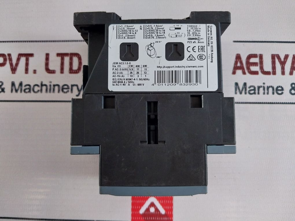 Siemens 3Rt2026-1Al20 Power Contactor 600V Ac