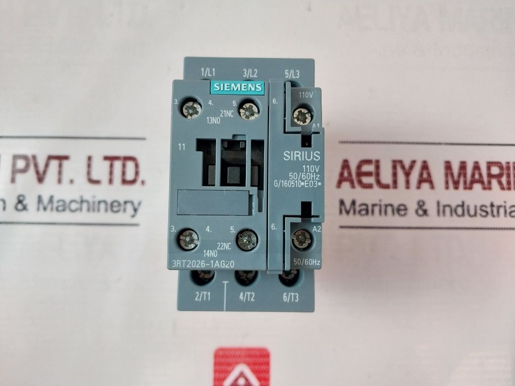 Siemens 3Rt20261Ag20 Contactor 110V 50/60Hz 35A 600 Vac