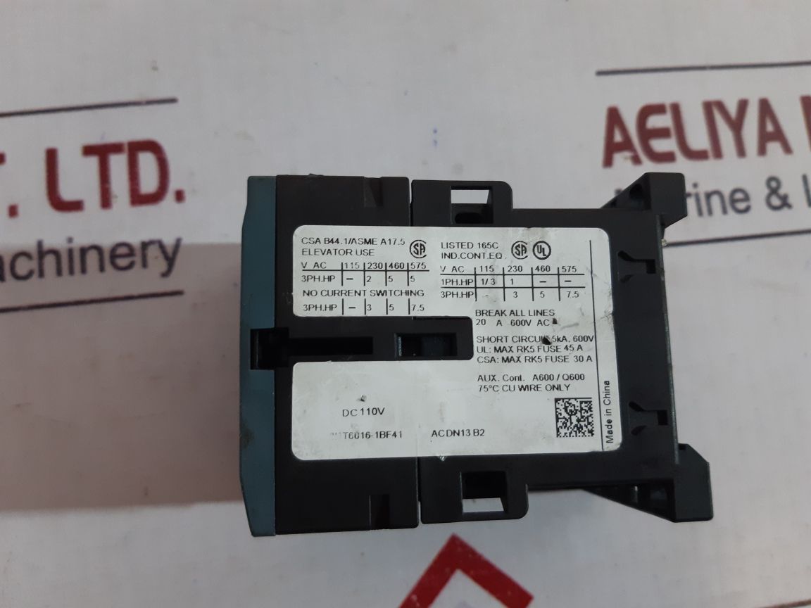 Siemens Sirius 3Rt6016-1Bf41 Contactor
