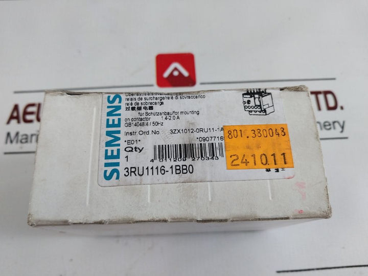 Siemens 3Ru1116-1Bb0 Overload Relay