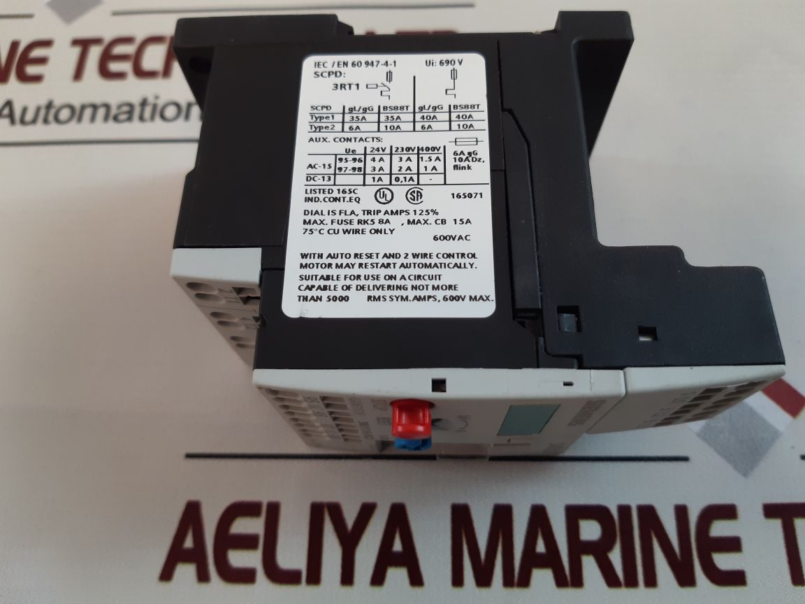 Siemens 3Ru1116-1Bc1 Motor Protection Overload Relay
