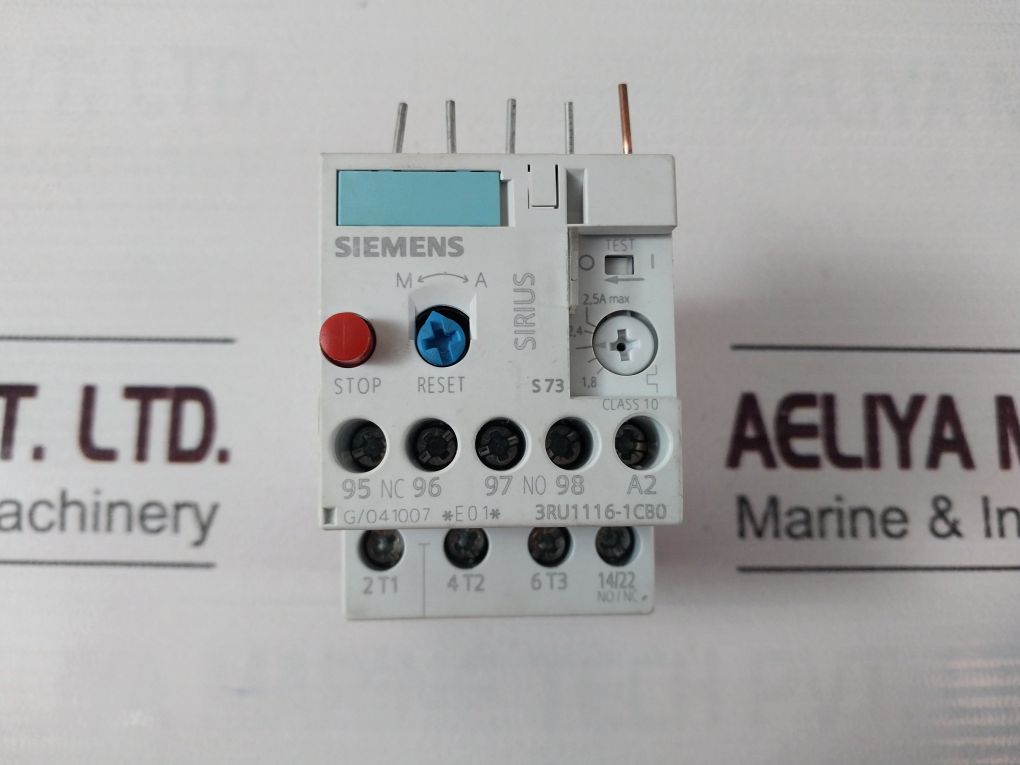 Siemens 3Ru1116-1Cb0 Overload Relay 1.8-2.5A Max
