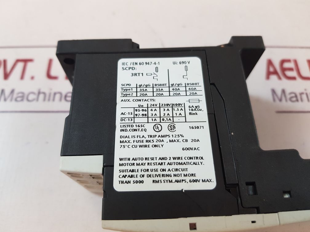 Siemens Sirius 3Ru1116-1Fc1 Overload Relay
