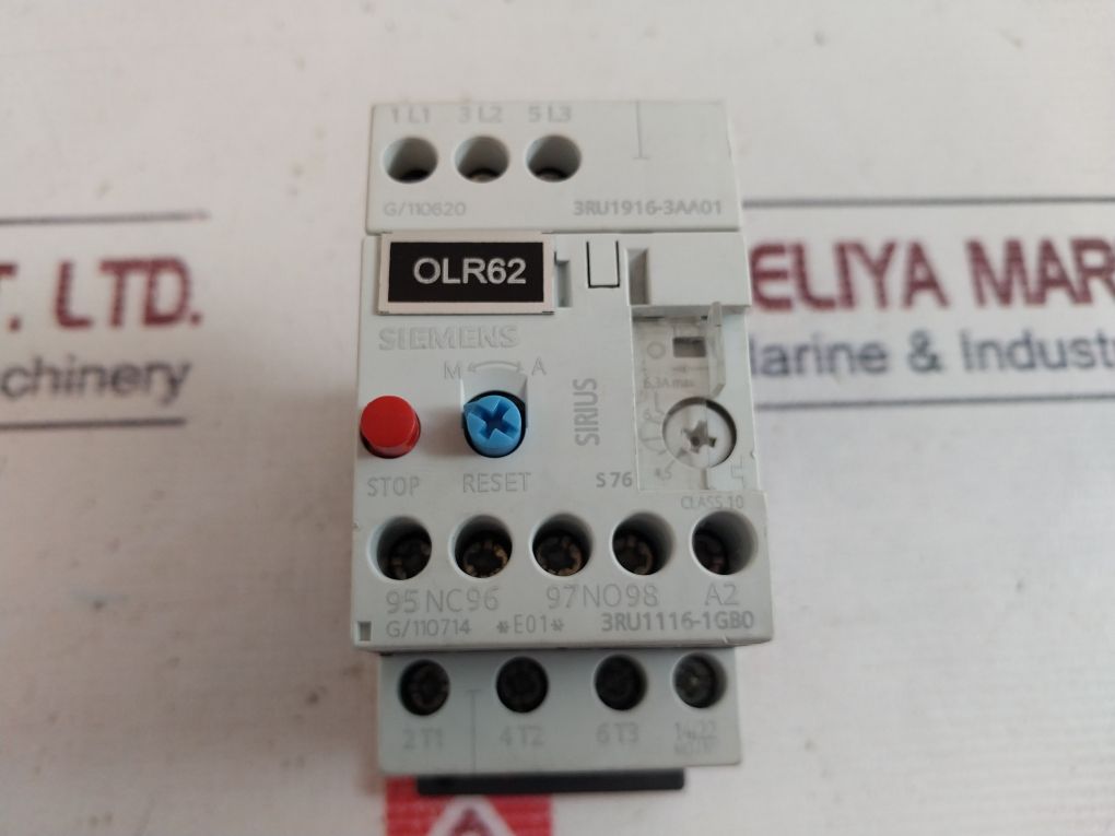 Siemens 3Ru1116-1Gb0 Thermal Overload Relay 600Vac Ip20