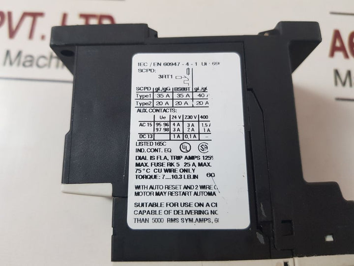 Siemens 3Ru1116-1Gb1 Overload Relay