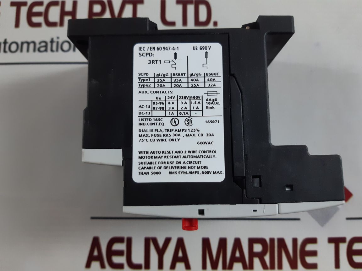 Siemens 3Ru1116-1Hc1 Overload Relay 5.5 To 8 A
